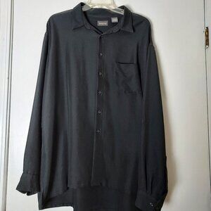 Men's Warehouse/Alexander Lloyd Black 3XLT Long Sleeve Button Down Dress Shirt